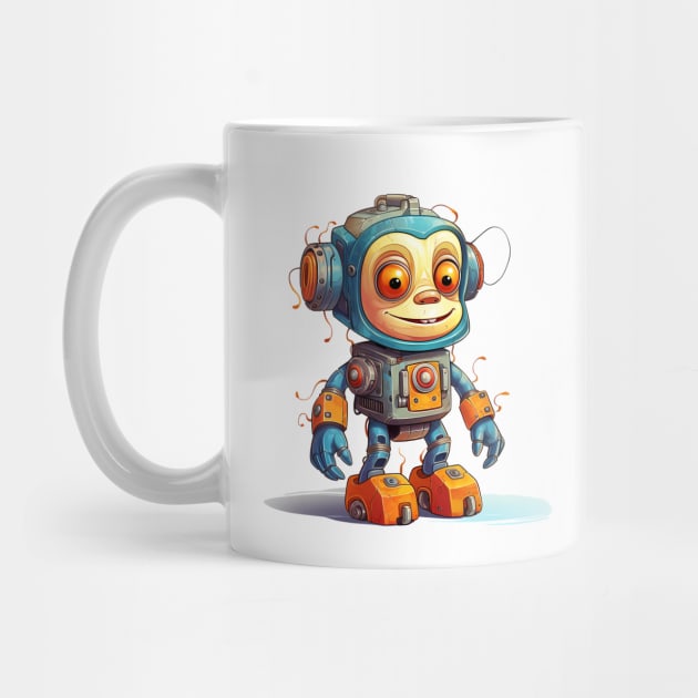 Cartoon monkey robots. T-Shirt, Sticker. by AndreKENO